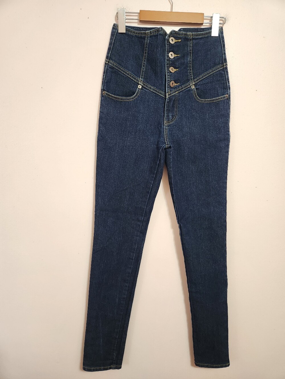 Miss Rockwell De Vil Kustomville Rockabilly Pinup High Waist Skinny Jeans 4